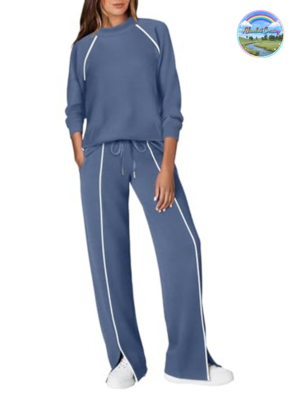 Womens 2 Piece Track Suit Athletic Lounge Set Mock Neck Long Sleeve Travel